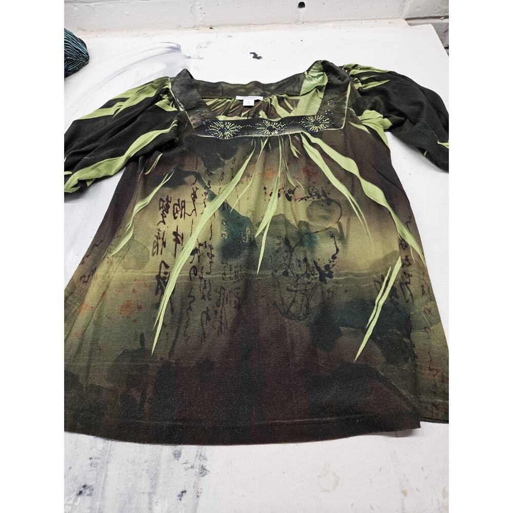 dress barn Womens medium Blouse Green